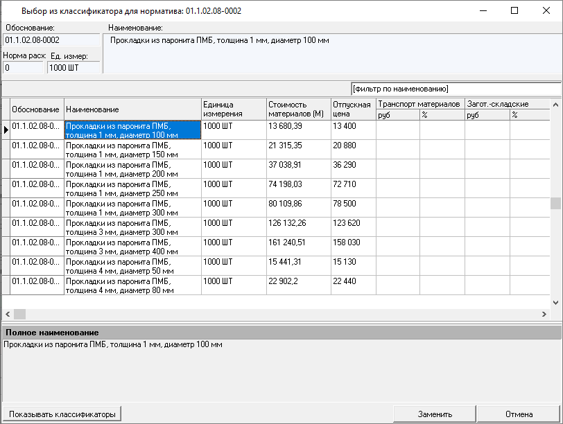 выбор из классификатора